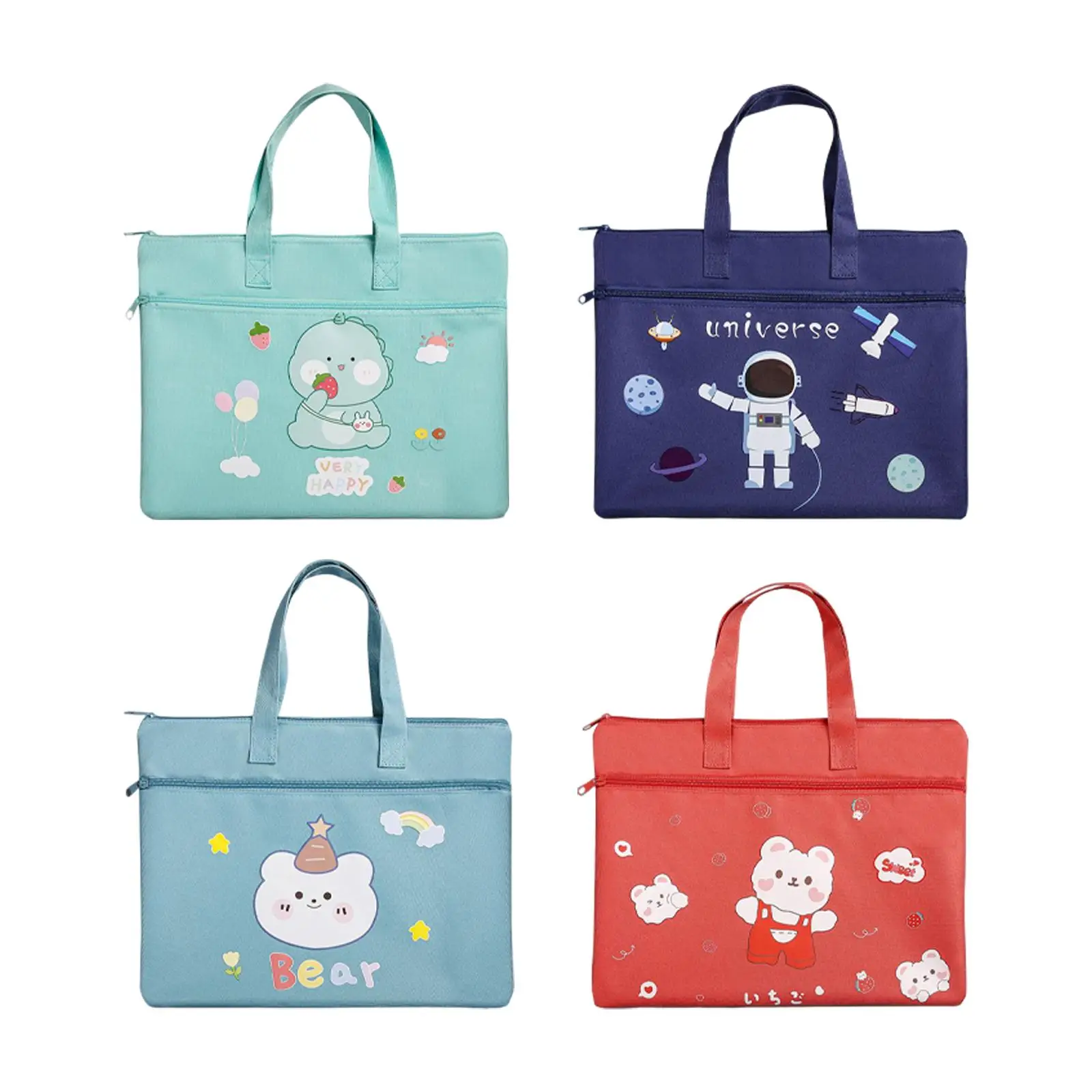 Kids File Bag Tote Handle Organizer Cute Information Handbag Kids handbag cartoon file bag portable book toddler bags