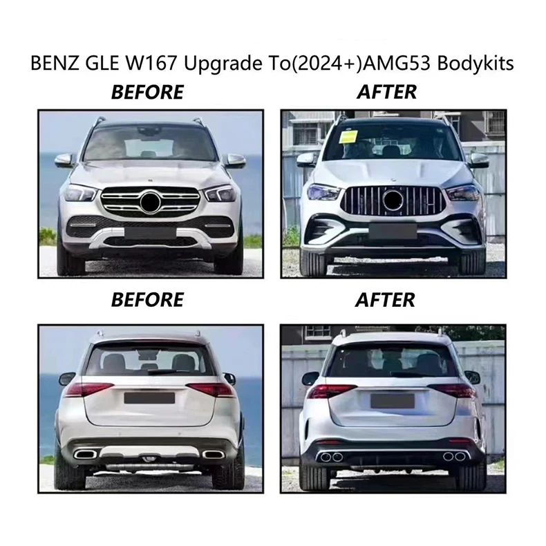 car bumper body kit, car bumper front lip, rear diffuser, side skirts with grille accessories, for tuning 3