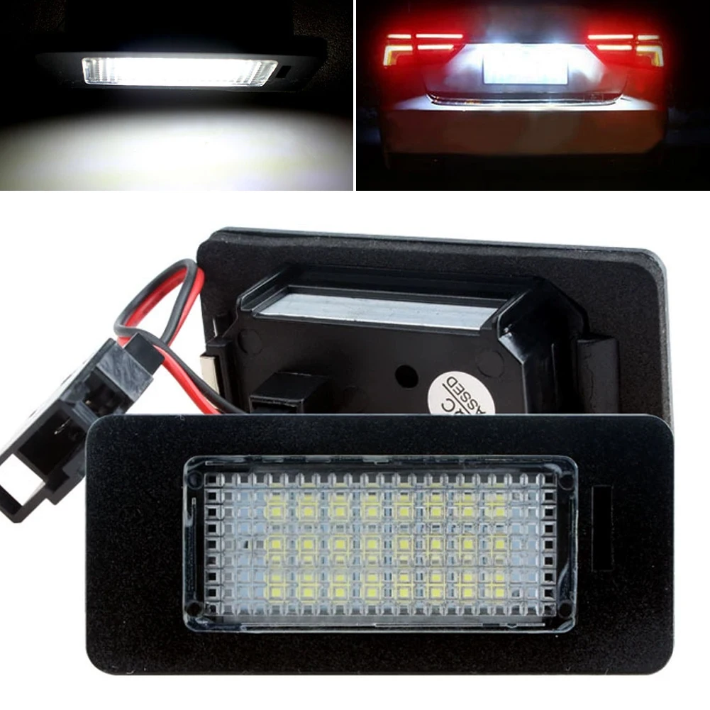 

1/2PCS Car No Error Canbus Led License Number Plate Lights Bulb For Audi A1 A4 B8 A5 S5 A6 S6 A7 Q5 TT TTS 2D For VW 6000K White