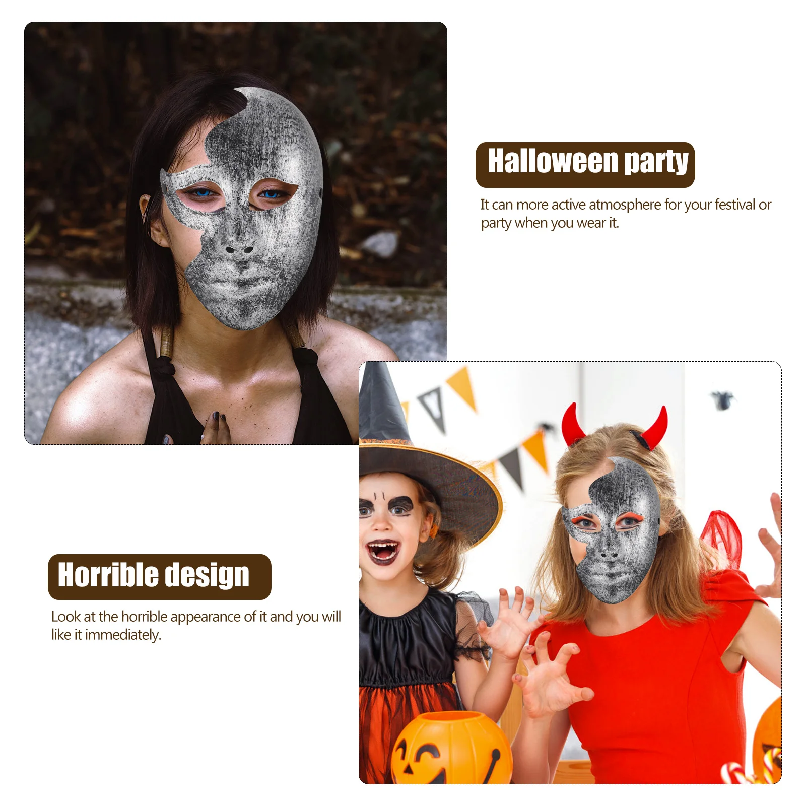 

2 Pcs Mask Halloween Decorative Masks Masquerade Vintage Adult Plastic Party