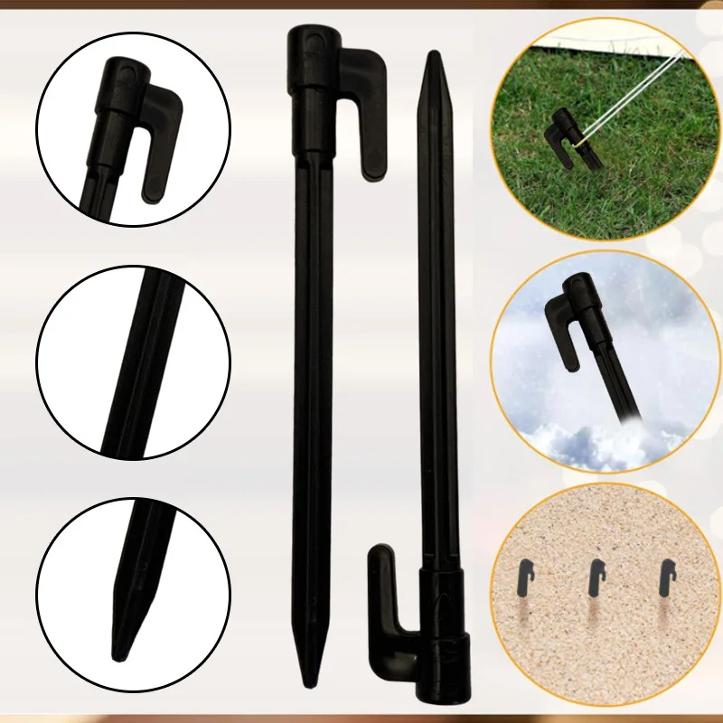 10ชิ้นเสาเต็นท์สำหรับงานหนักสมอบกหมุดผ้าใบสำหรับตั้งแคมป์ชายหาดเดินป่า