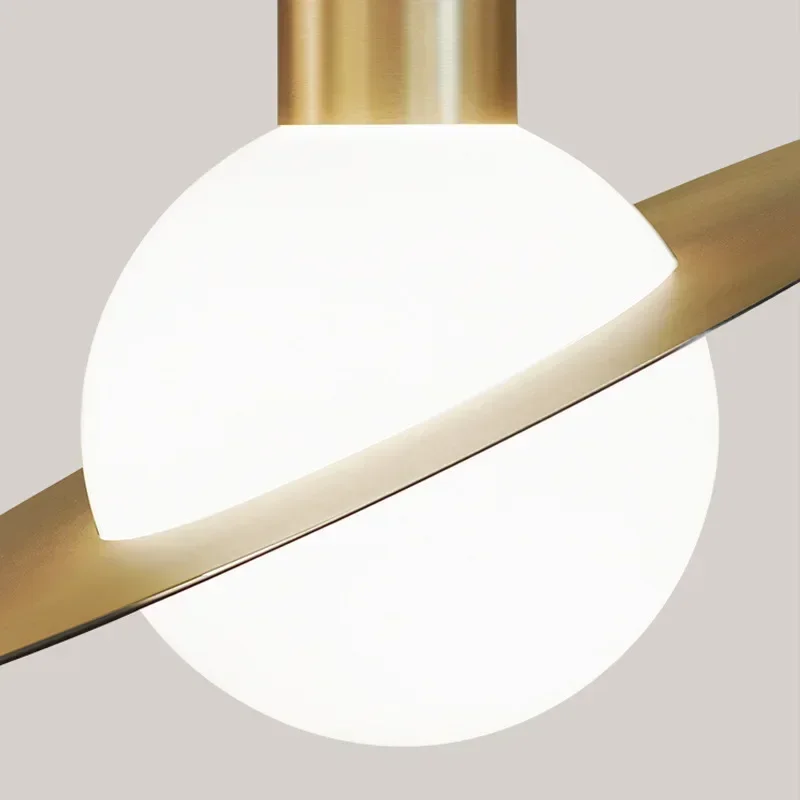 

Minimalist LED Chandelier Glass Ball Pendant Light Nordic Brass for Bar Coffee Shop Restaurant Kitchen Bedroom Bedside Decor