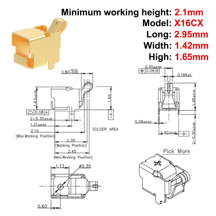 10PCS Conductive Battery Contact Spring Connector Terminal Gold-Plated Stainless SteelGrounding RF Antenna Spring Side Pressure