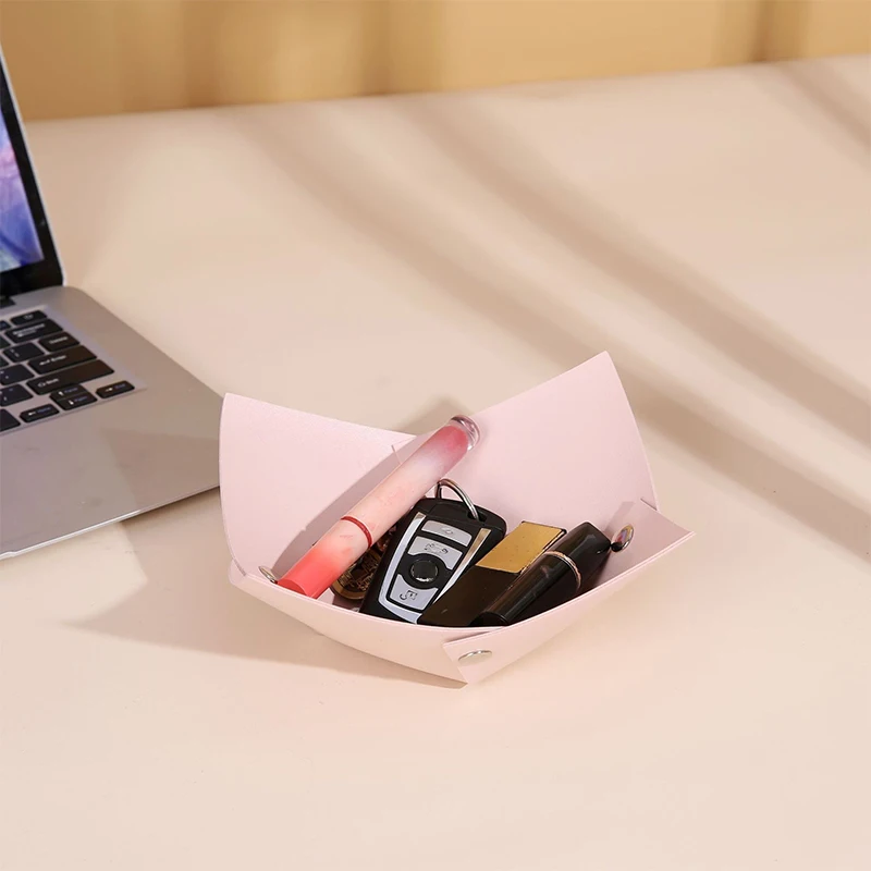 Desktop Storage Box Living Room Coffee Table Entrance Hall Miscellaneous Organization Home Folding Cosmetic Storage Leather