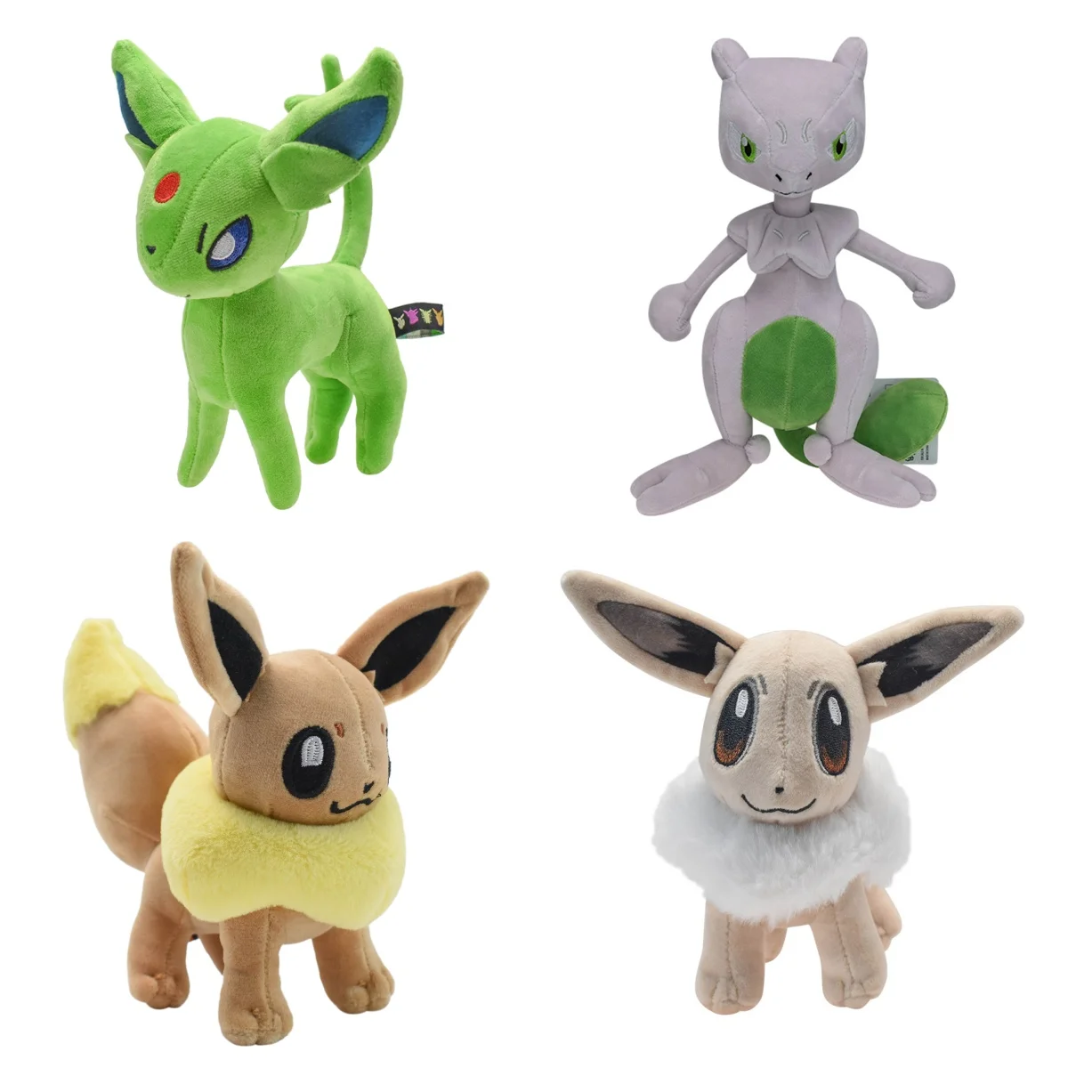 Juguetes de Peluche Suaves de Pokémon, Espeon Brillante, Mewtwo, Flareon, Eevee, Muñeco de Peluche, Regalo para Niños y Fanáticos