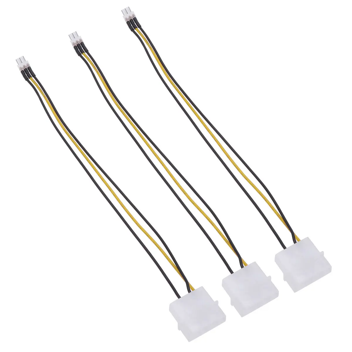 3Pcs to 3Pin Fan Splitter Cable Robust Adapter Cable for CPU Case Fans Tachometer Monitoring Long Lifespan