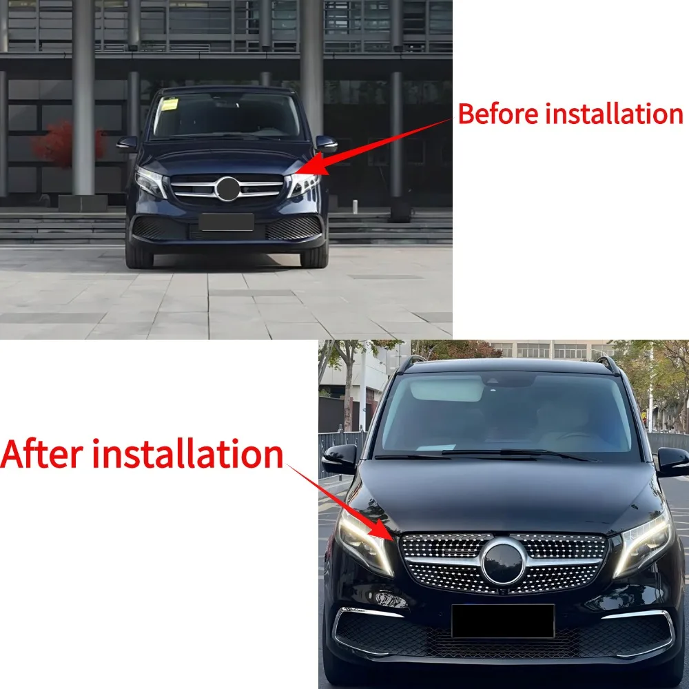 For Mercedes Benz V-Class W447 V250 V260 Front Inlet Grille Bumper Grill Radiator Mesh Tuning  S 2015-2023 Upgrade Part