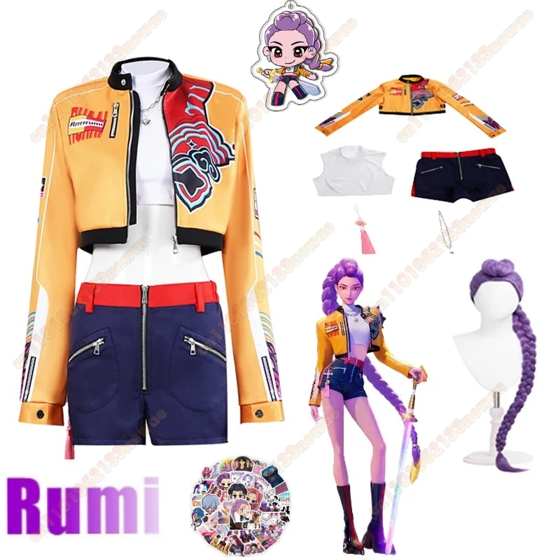 

K-Pop Mira Rumi Zoey Demon Hunters Cosplay Costume Wig Girl Group Idol Stage Clothing Sexy Suit Women Halloween ChristmasClothe
