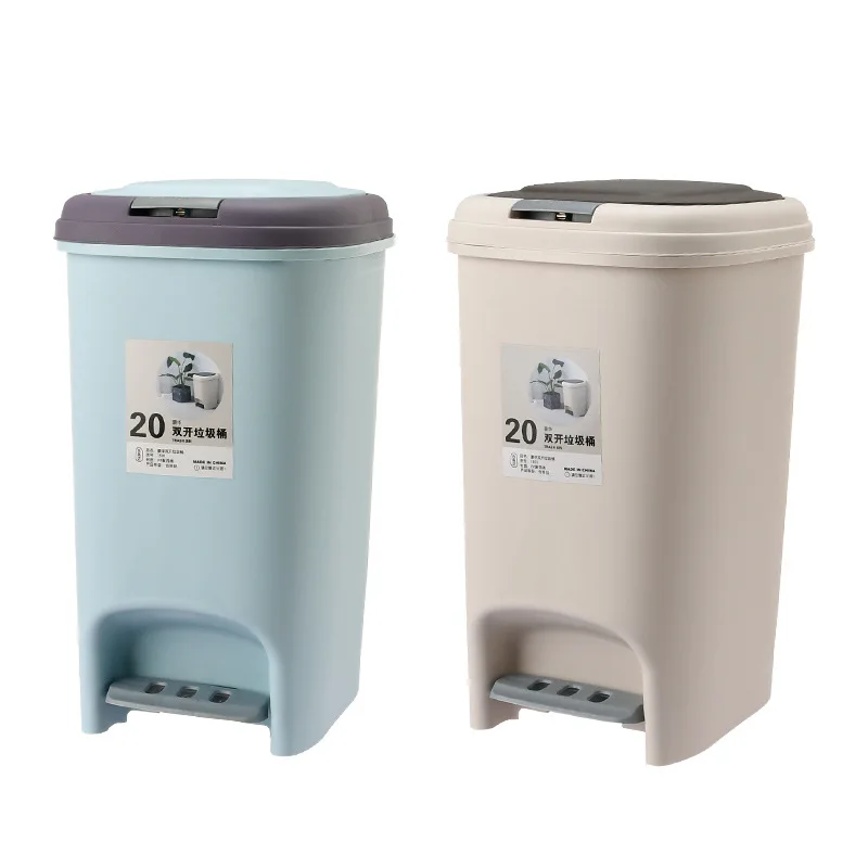 

Large Size Double Opening Bedroom Tra Can with Lid Home Use High Capaci Waste Bin Kitchen Batoom Garbage Can