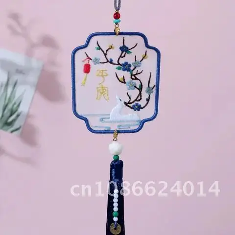 Embroidery Kit Chinese Style Animal Plant Flower Pattern Mesh Hoop Cross Stitch Punch Needle Thread Kit for Beginner