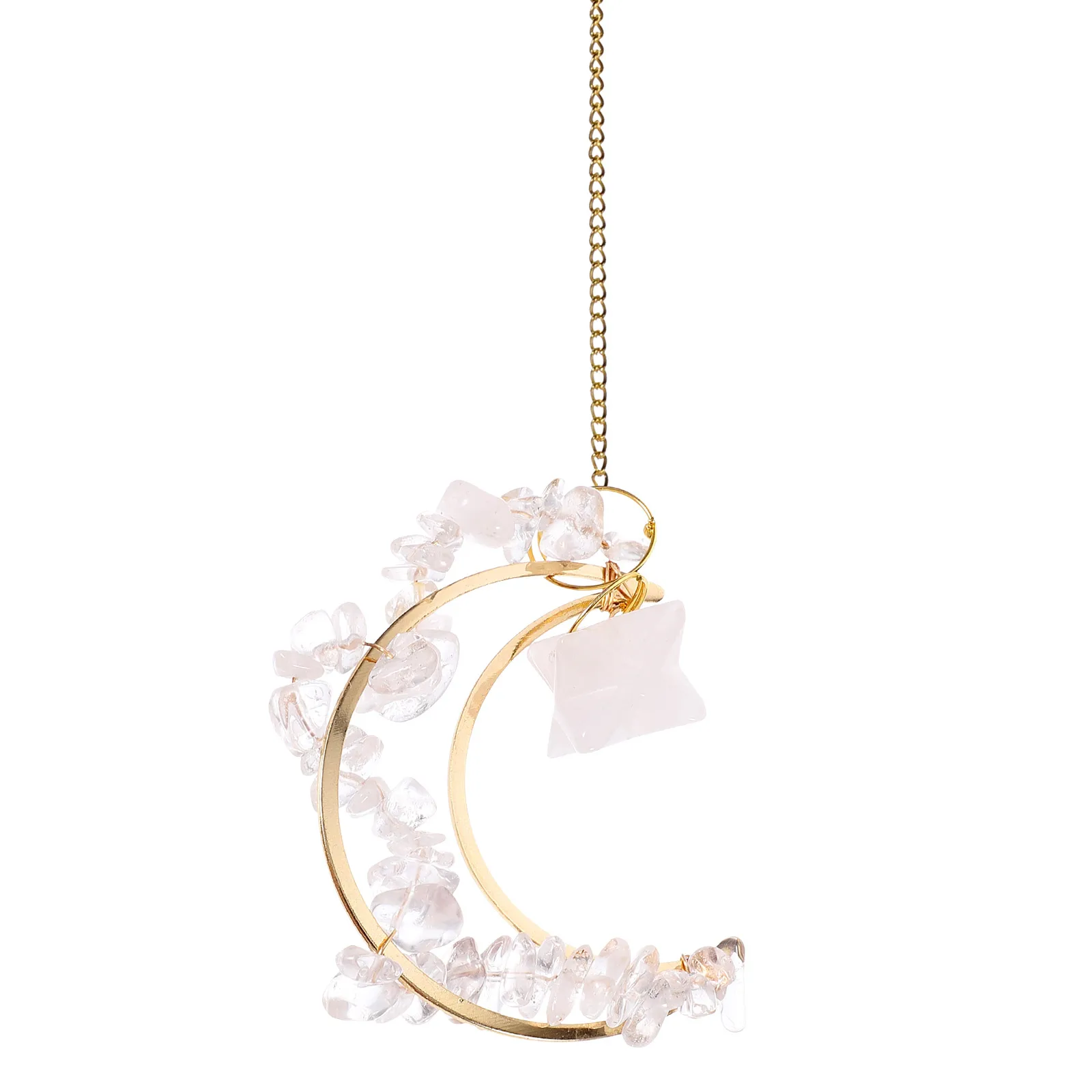 

Hanging Moon Crystal Prism Sun Catcher Window Decor Garden Pendant Crystal Hanging Ornament Sun Catchers Indoor Window