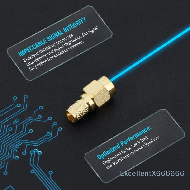 SMA Male Crimp Straight RF Coaxial Adapter Stable Signal 1 Set Fits RG58 RG142 LMR195 WiFi Router Antenna Upgrade