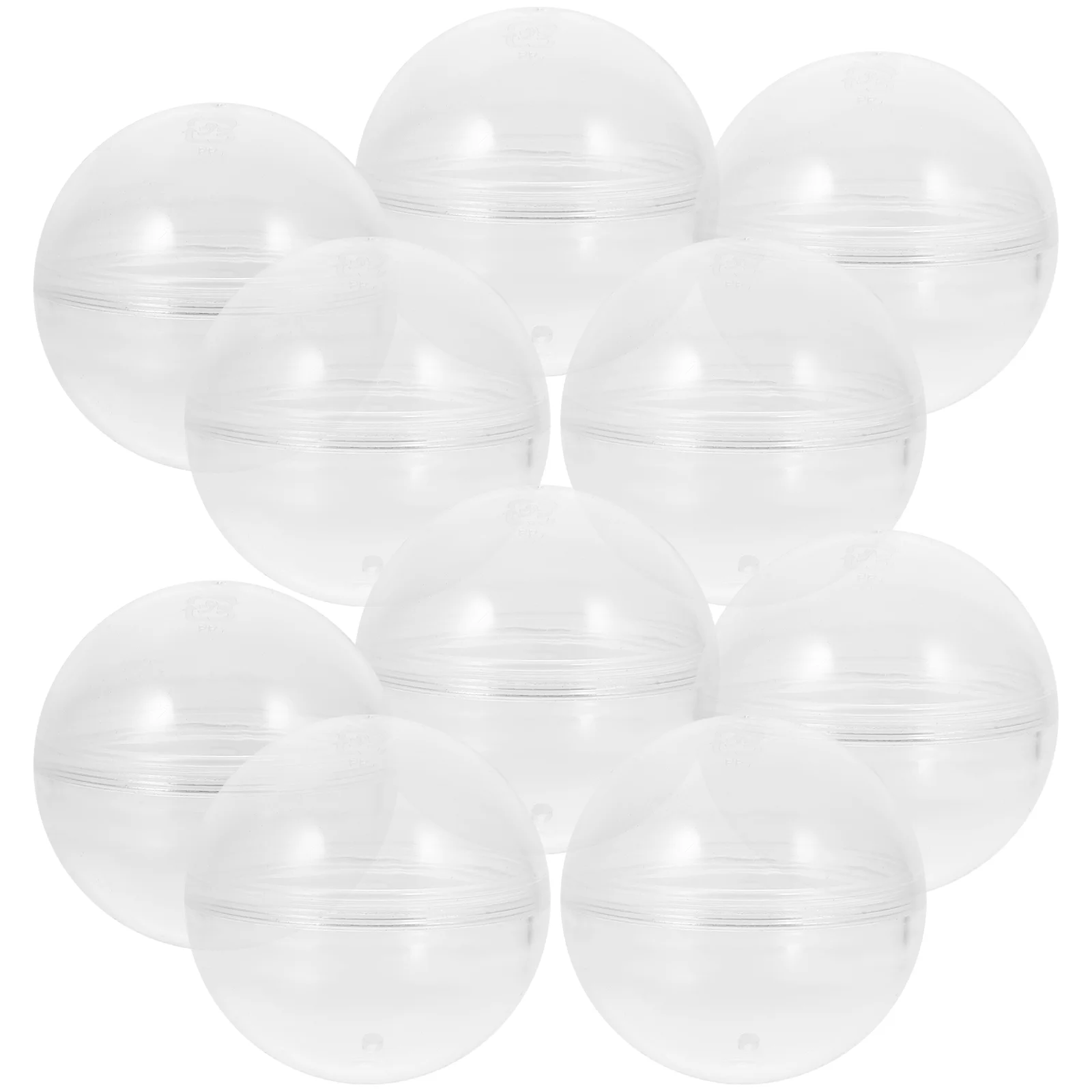 10 Pcs Shell Plastic Ball Decor Fillable Easter Eggs Gumballs Basket