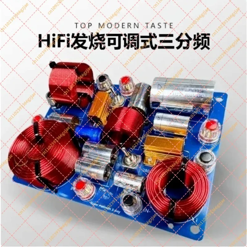 Adjustable 3-Way HiFi Speaker Frequency Divider, High Medium Low Crossover, Welding-Free for DIY Audio