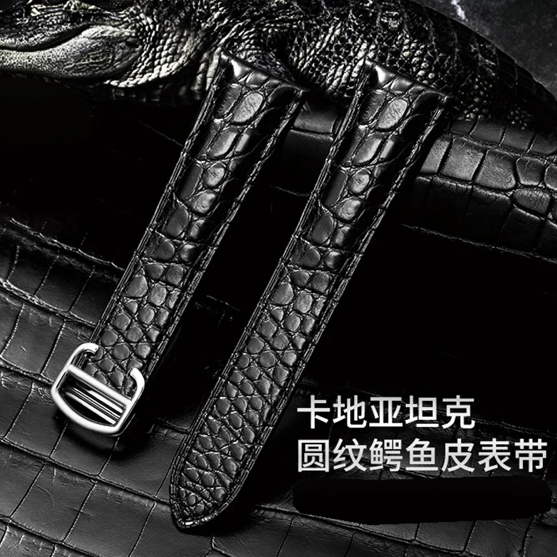 16 17 18 23 25mm Crocodile Genuine Leather Watchband Bracelet For Cartier Tank London Solo Series Alligator Leather Watch Strap