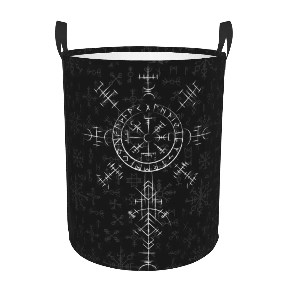 Lucky Charm Viking Compass Vegvisir Laundry Hamper Large Clothes Storage Basket Vikings Valhalla Toy Bin Organizer for Kids