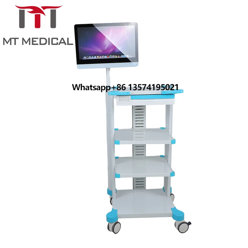 

MT MEDICAL Height Adjustable Surgical Veterinary Equipment Medical Endoscope Cart