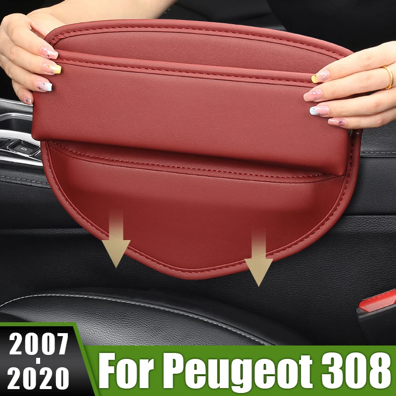 

For Peugeot 308 2007-2013 2014 2015 2016 2017 2018 2019 2020 Car Seat Crevice Slot Storage Box Built-in Multi-Functional Bag