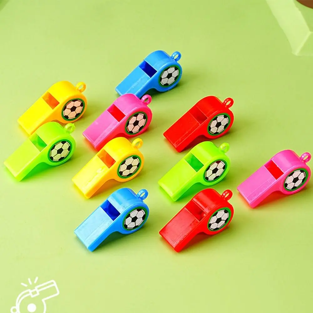 10Pcs New with Rope Football Whistle Random Color 2 Styles Coach Whistle Children's Whistle Toys Boys Girls