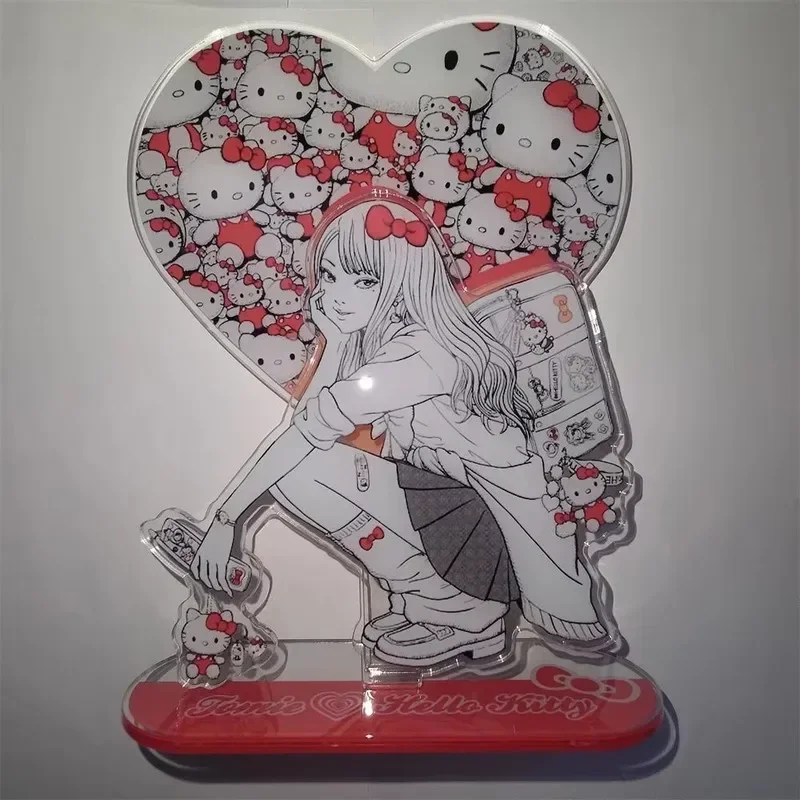 Sanrios Tomie Junji Ito Peripherals Hello Kitty Cosplay Creative Standing Plates Decorations Kawaii Cartoon Desktop Toys Gift