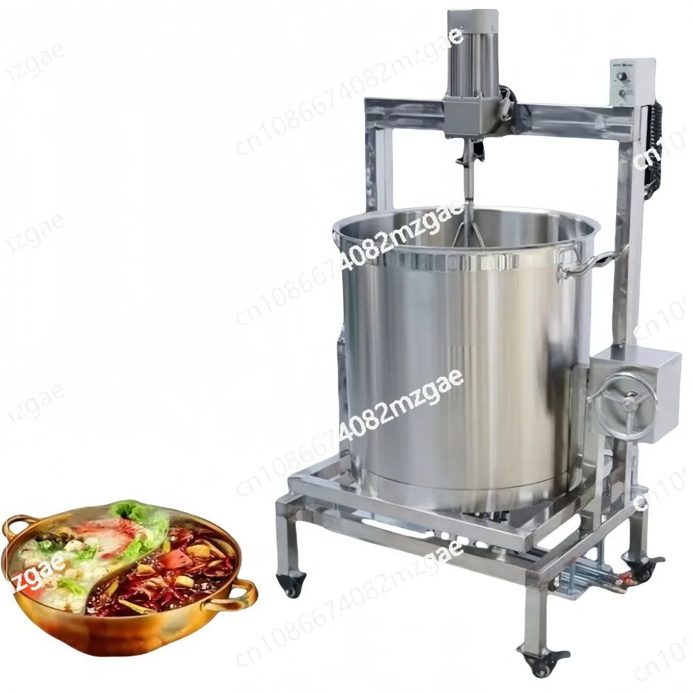 Automatic Industrial Cooking Mixer Large Capacity, Stainless Steel Pot for Spice Sauce High-Efficiency Blending Machine