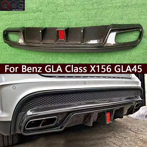 메르세데스 벤츠 GLA 클래스 X156 GLA45 카본 파이버 백 립 자동차 리어 범퍼 디퓨저 스플리터 스포일러 자동차 액세서리 바디 키트