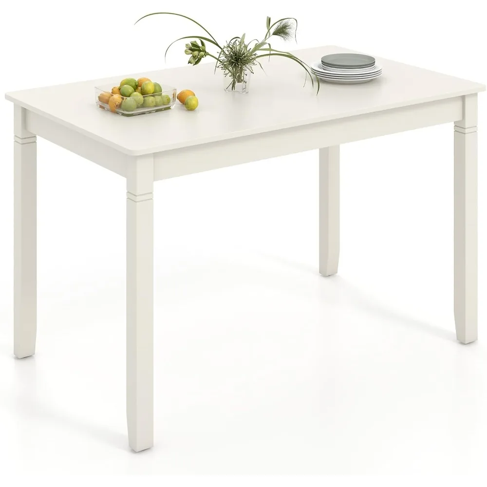 Mesa de comedor para 4 personas, mesa de cocina de 48x29 pulgadas con patas de madera, mesa de cena Rectangular para espacio pequeño, apartamento