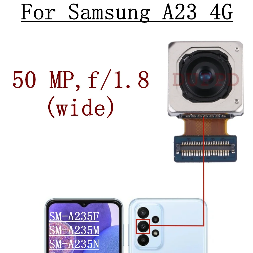 Front Rear Camera For Samsung Galaxy A23 4G A235F A235M A235N Back Wide Macro Depth Main Camera Module Flex Cable