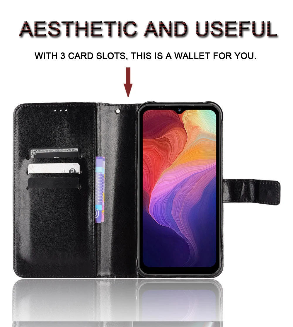 Dompet Fashion Cover Casing Kulit PU untuk Ulefone Armor X10 Armor X10 Pro Casing Belakang Ponsel Pelindung Flip dengan Tempat Kartu