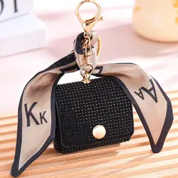 New Zero Wallet Set with Diamond Mini Bag Keychain Pendant Silk Scarf Fashion Mouth Red Envelope Earphone Earline
