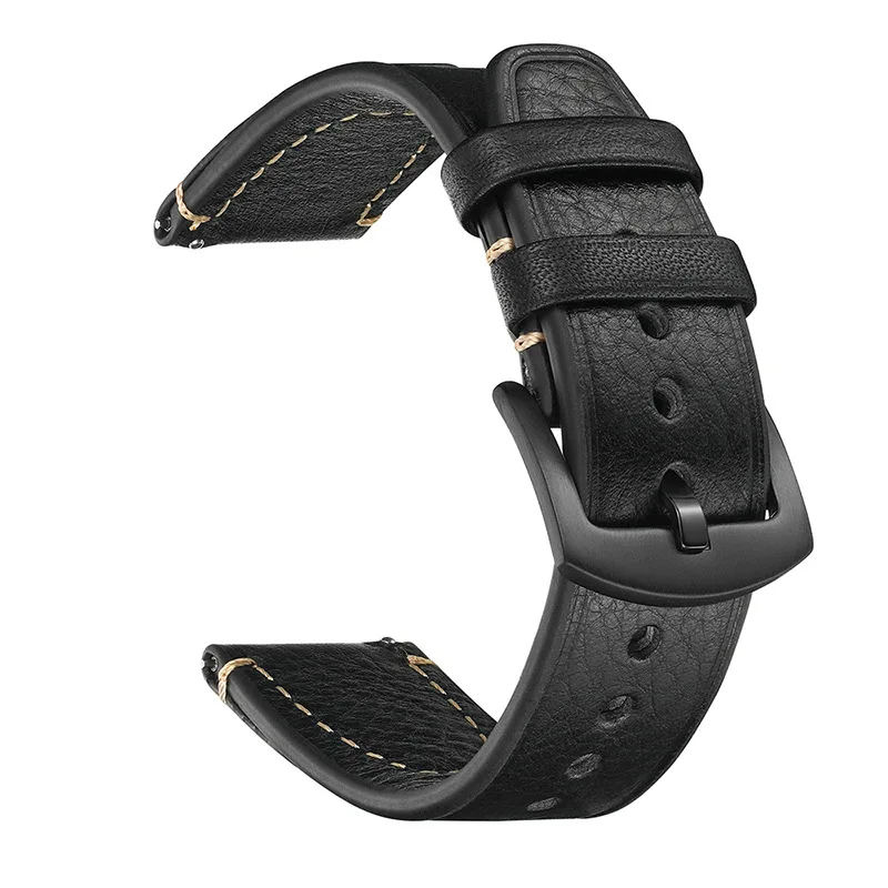 Premium cow leather strap 20mm 22mm Universal watch Watchband Black Buckle Retro quick release Bracelet UTHAI Z28