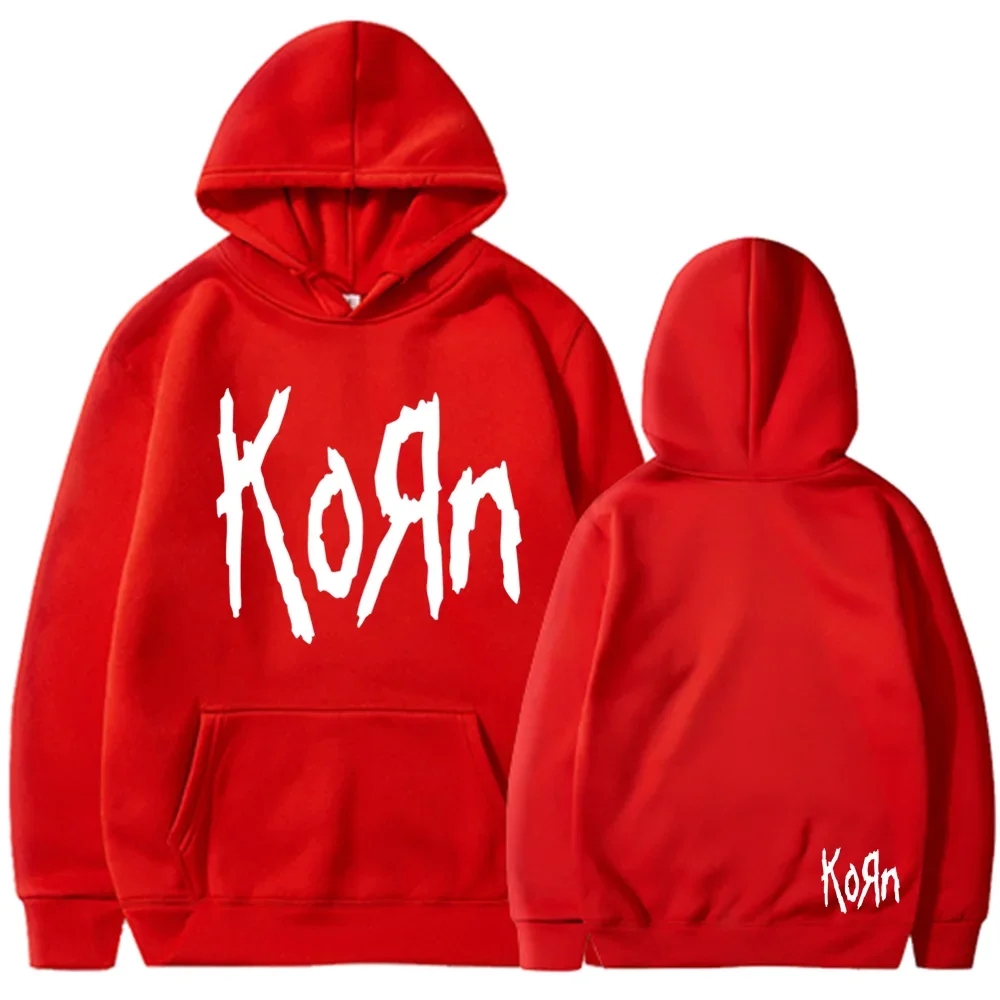 Korn Rock Band Letter Hoodie Men Women Hip Hop Harajuku Hoodies Leisure High Street Sweatshirt Autumn Winter Unisex Sweatshirts