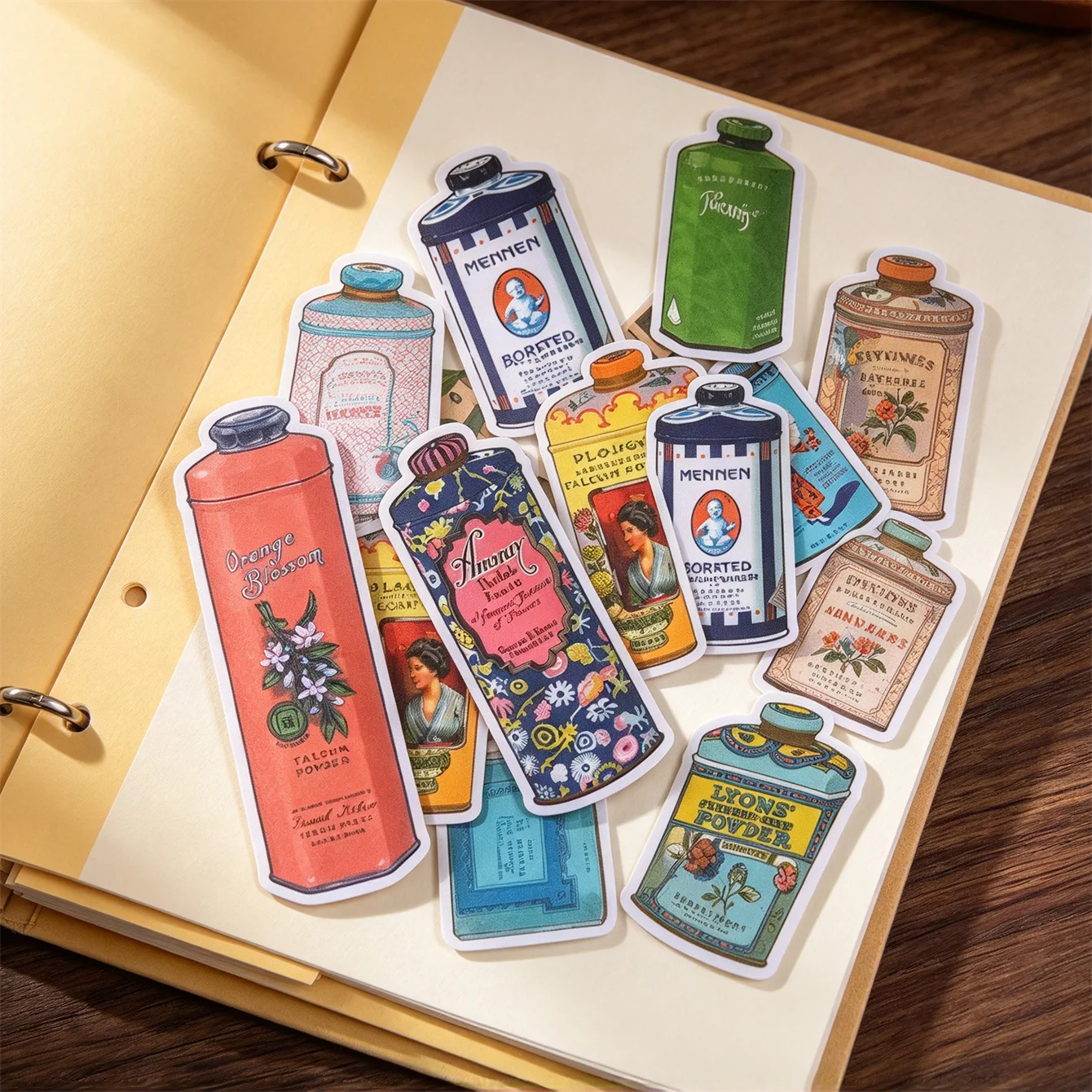 25pcs Creative Cute Vintage Powder Bottle Self-made Pretty Scrapbooking Stickers DIY Craft Album Junk Daily Vintage Stationary