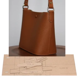 DIY leather craft women handbag shoulder bag die cutting kraft paper sewing pattern hollowed stencil 26x20x13cm