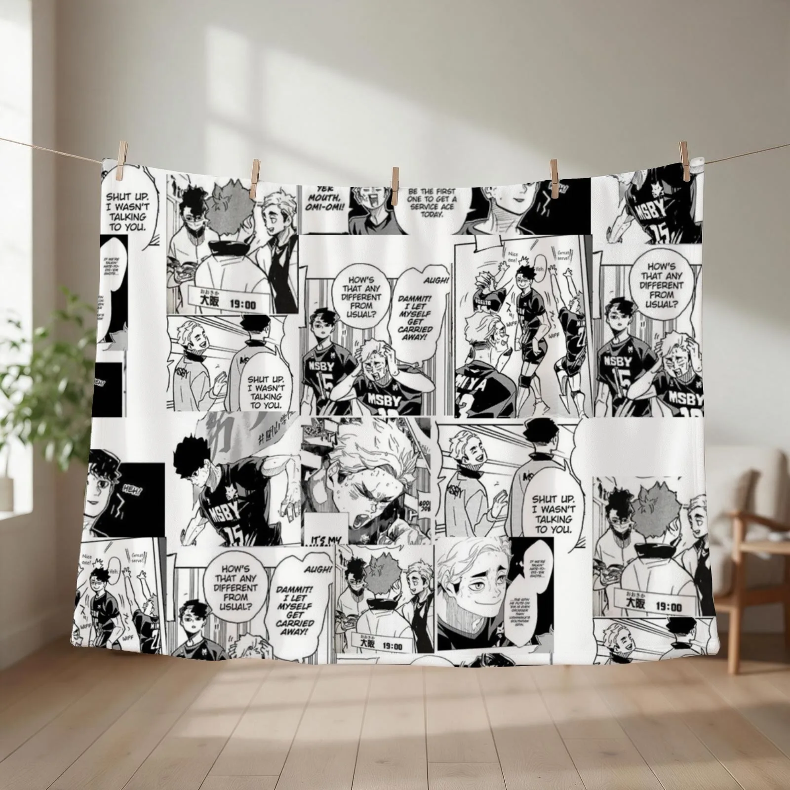 Sakuatsu (Atsumu and Sakusa) Timeskip Manga Pannels Throw Blanket Giant Sofa Hair For Decorative Sofa Blankets
