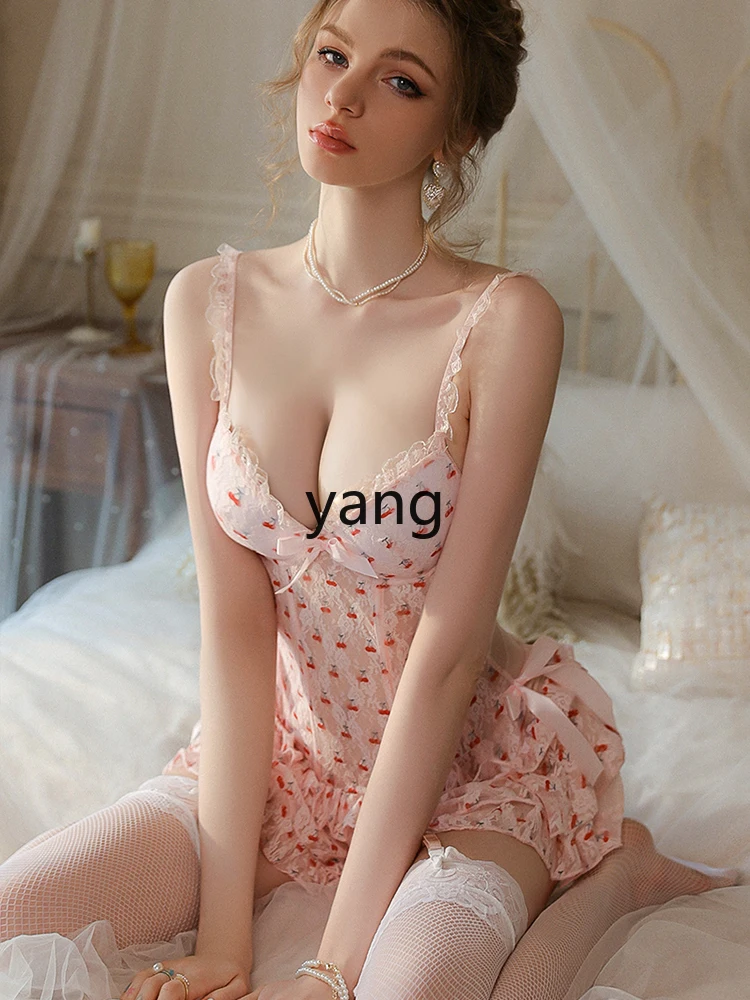 Yjq underwear women gather thin bra French lace steel ring bra vest set