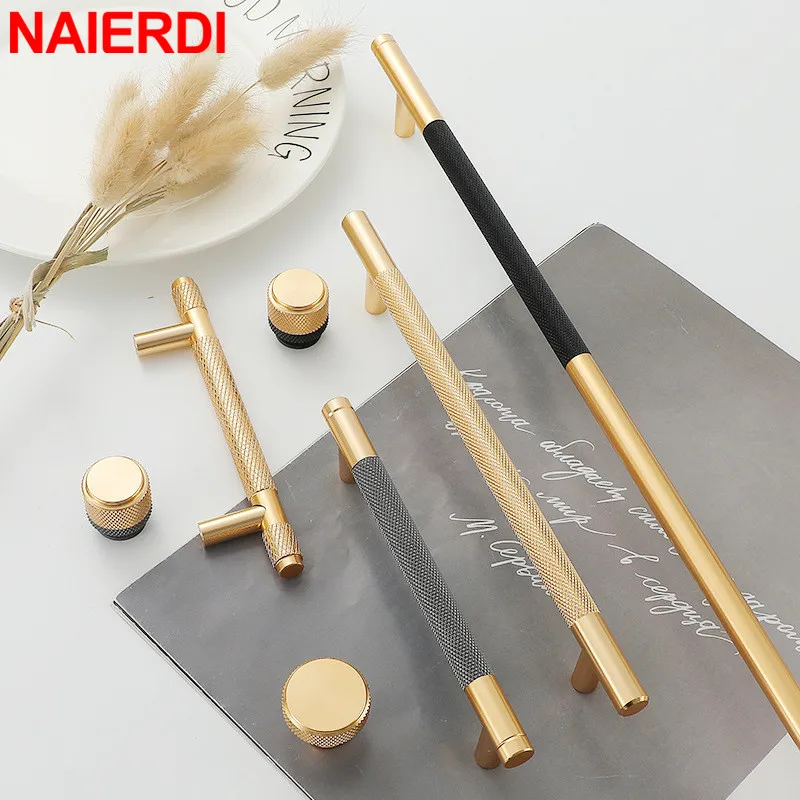 NAIERDI Aluminum Alloy 600-1000mm Cabinet Handles Gray Gold Long Furniture Handle Kitchen Wardrobe Door Pulls Door Handle