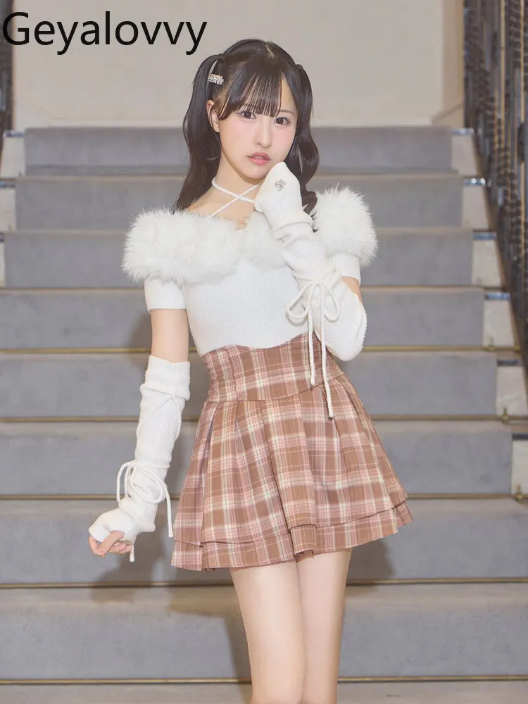 Vlinder Knoop Retro Geruite Minirok 2026 Nieuwe Zoete Leuke Meisjes Hoge Taille Slim Fit Veelzijdige Shorts Gevoerde A-lijn Korte Rokken