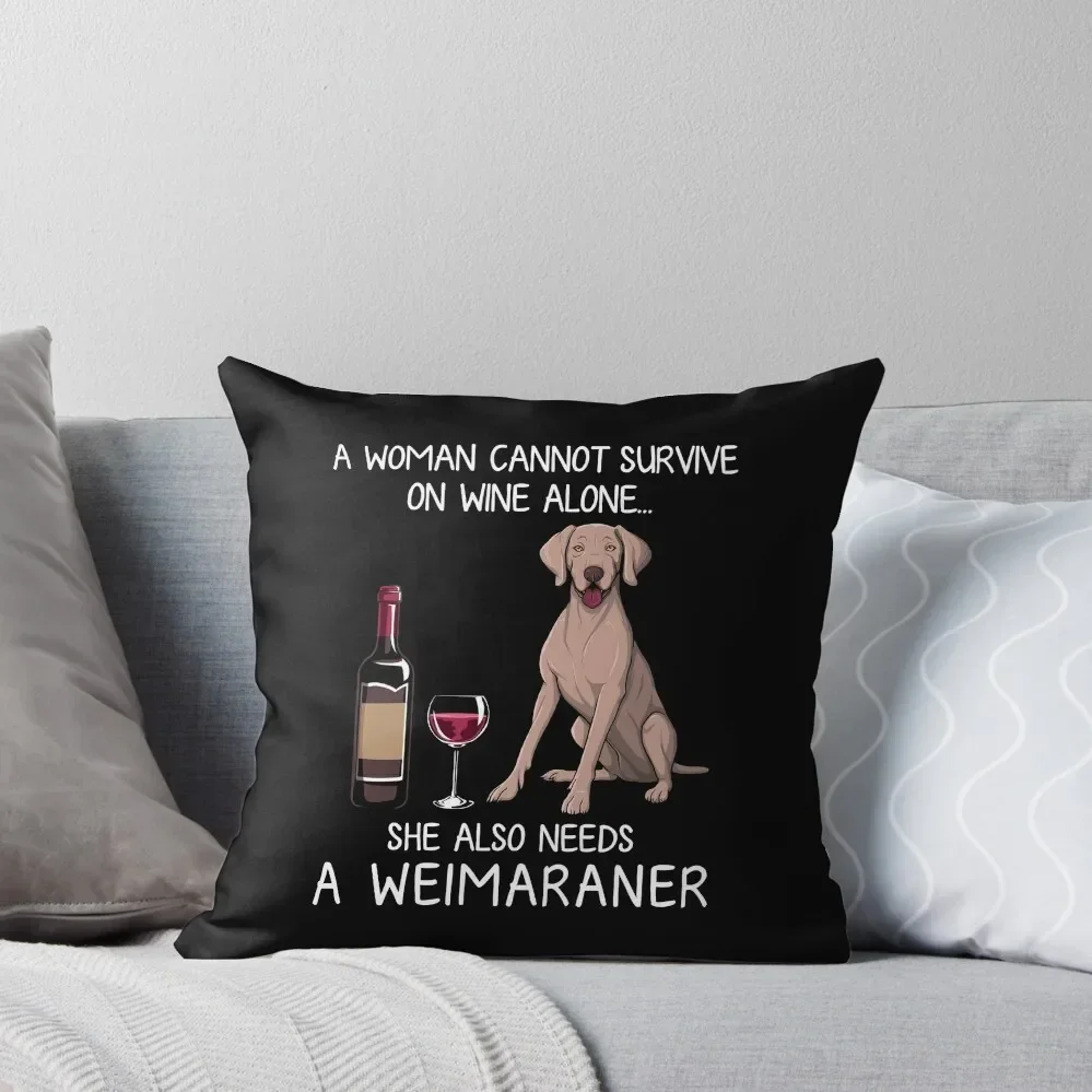 Weimaraner and wine Funny dog Throw Pillow Pillow Case autumn pillowcase pillow