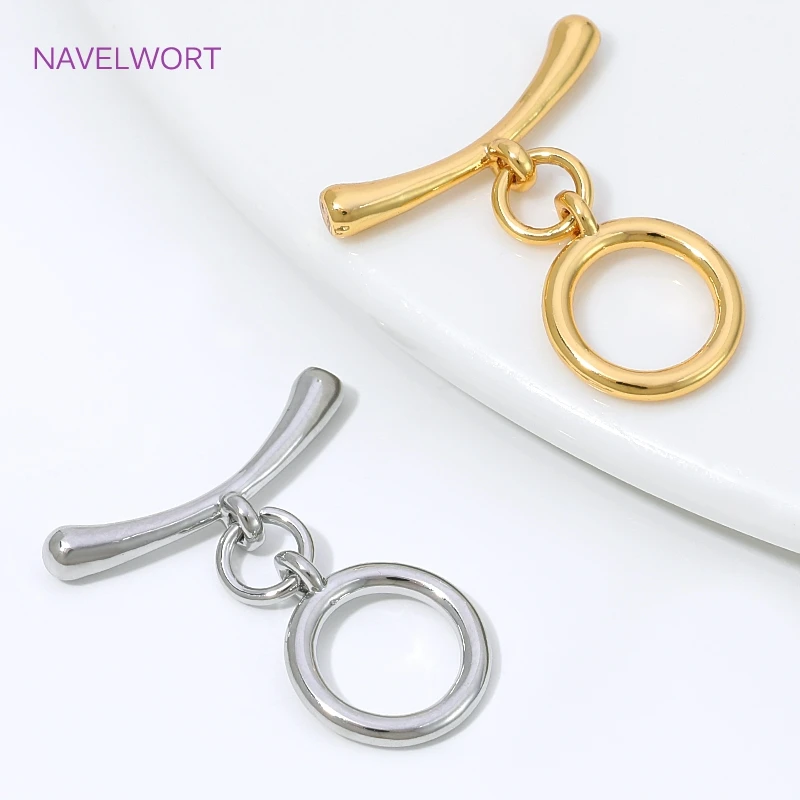 2/4/6 Stück 18K vergoldeter unregelmäßiger Knebelverschluss-Verbinder, Messing-OT-Verschluss für die Schmuckherstellung, DIY-Armbandherstellungsmaterial – Detail 26