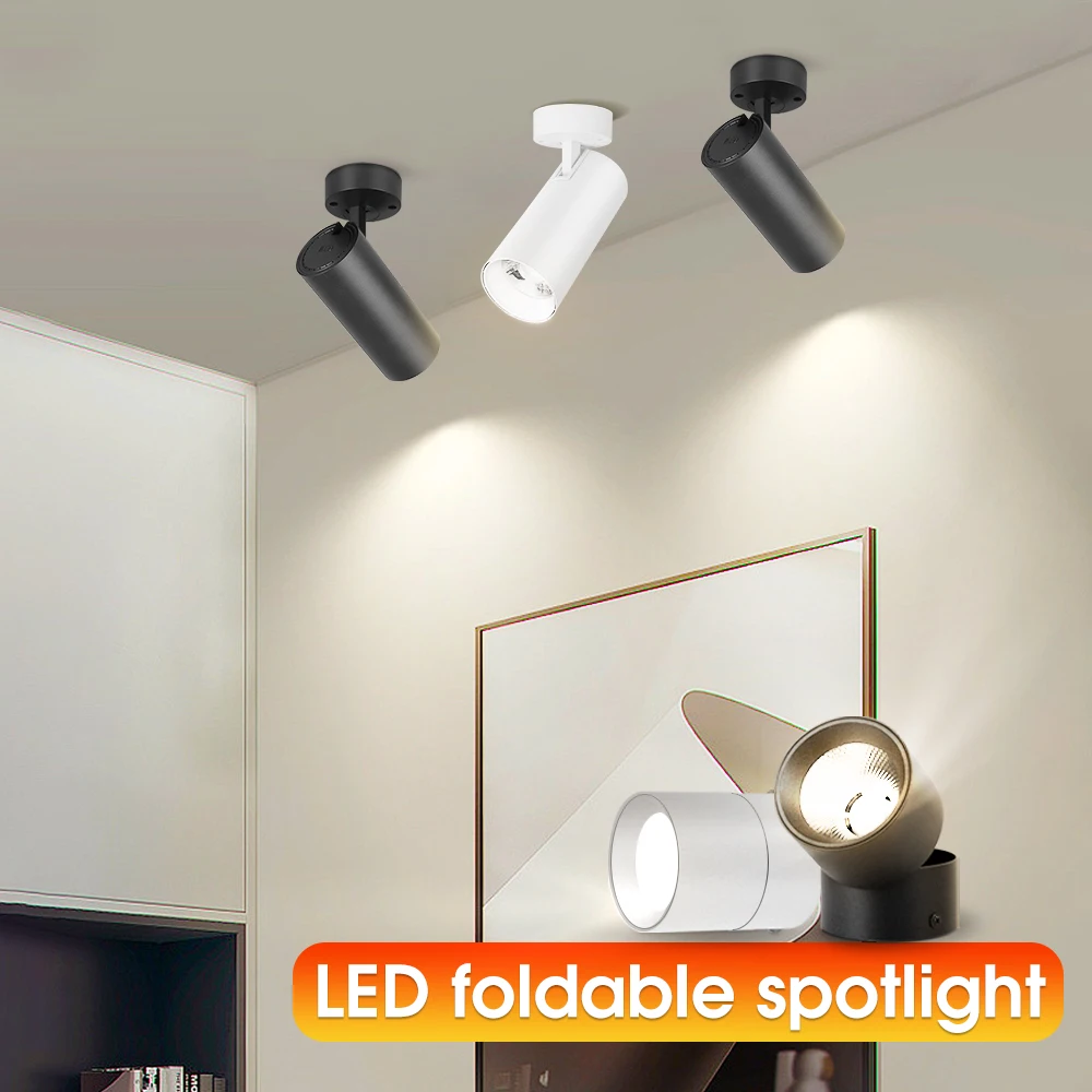 

Светодиодные точечные светильники 220 В, потолочные светильники, светодиодные светильники с поверхностным креплением, складные светильники для гостиной