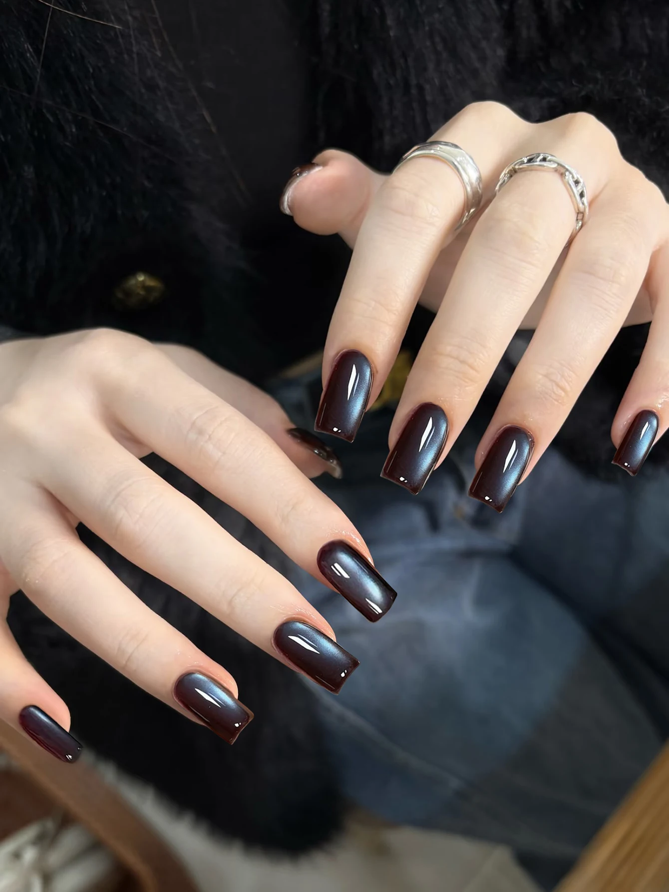 1 pz PSK Marrone Blu Cat Eye Gel Smalto per unghie Nuovo Popolare Scintillante Sbiancamento Caramello Marrone Cioccolato Perle di Vetro Cat Eye Nail Art