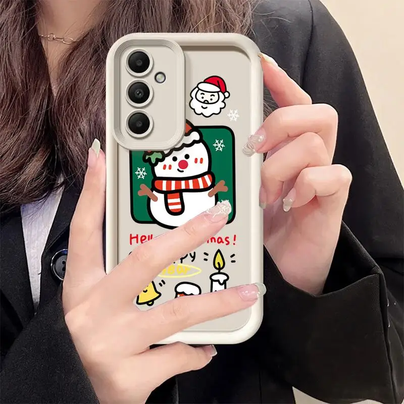 الشتاء عيد ميلاد سعيد قضية الهاتف لسامسونج غالاكسي A22 A23 A24 A12 A13 A14 A32 A33 A34 4G 5G لينة لينة سيليكون كوبا