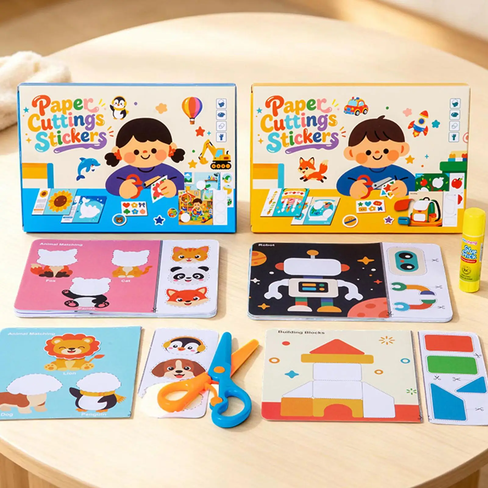 Cutting Activity Book Fine Motor Paper Cutting Sticker Scissor Skills Book For Boys Girls Ages 2-6 Classroom School Kindergarten