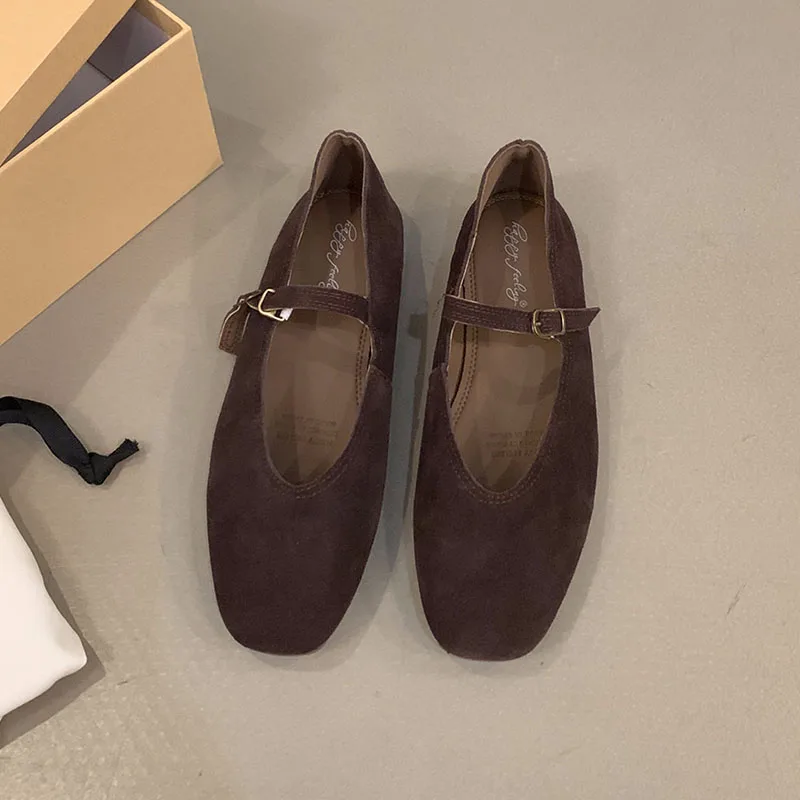 Neue Frühlingsmode: Damen-Flats mit Schnallenriemen, Sommerliche Casual-Schuhe, Flache Damenschuhe, Weiche Mary Janes für Damen – Detail 6