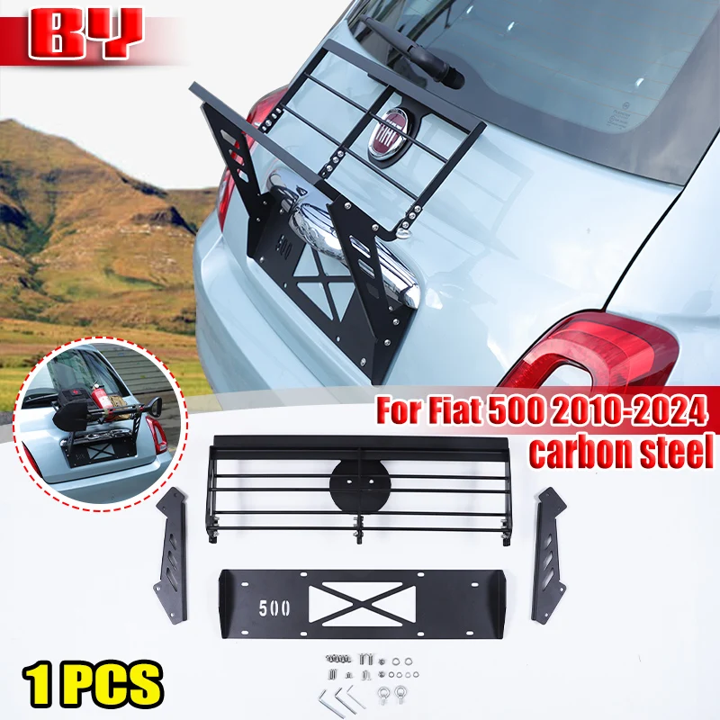 

Carbon Steel Car tailgate rack Luggage Rack Fits For Fiat 500 2010-2024 Camping Traveling