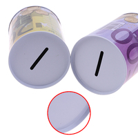 Euro Dollar Money Box Safe Cylinder Piggy Bank Banks For Coins Deposit Boxes