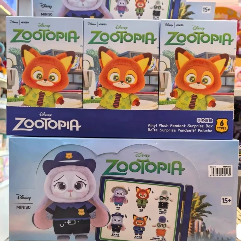 

Натуральная Zootopia, 6 шт., слепая коробка, Tide Play, модная виниловая плюшевая кукла, игрушка, сумка, подвеска, украшение, коллекционный подарок на день рождения для девочек