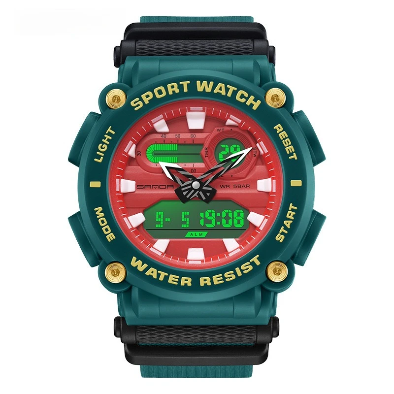 SANDA new electronic watch multi-functional outdoor sports green light waterproof men's watch simple creative watch