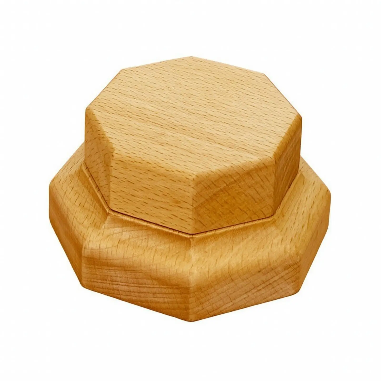 Chamfered Octagonal Wood Display Riser for Crystals Ornaments Tabletop Styling